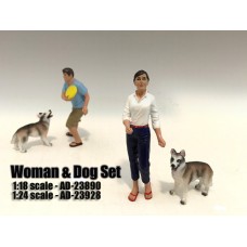 AD-23928 Woman and Dog (Set of 2)